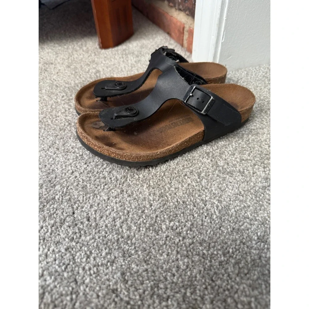 Birkenstock Gizeh Birko-Flor Sandal for‎ Kids, Size 32 Black child 1-1.5